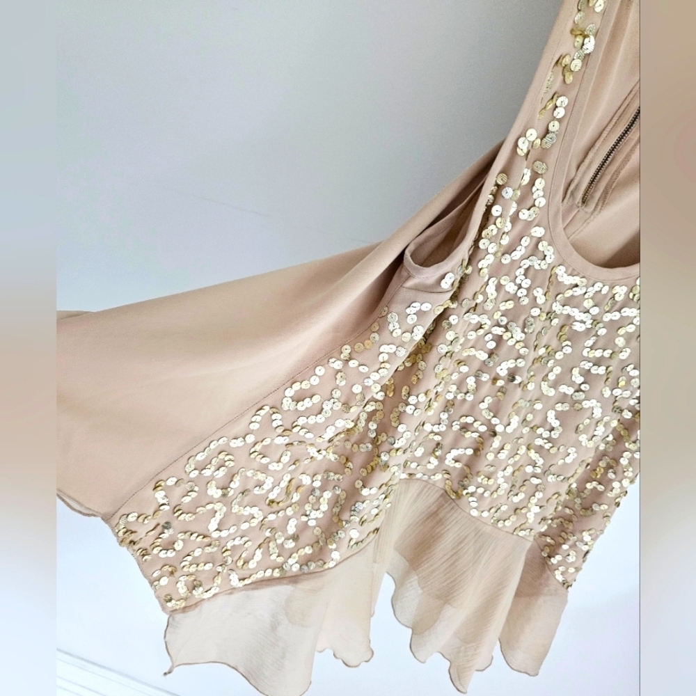 Topshop Dress Gold Sequin mini dress